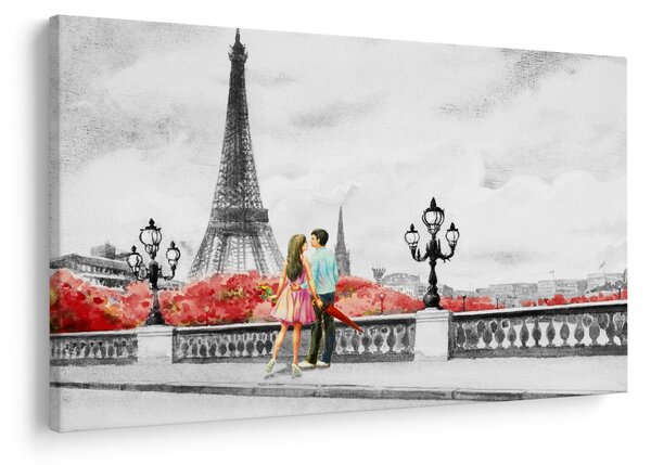Tablou îndrăgostiții în Paris (90x60 cm)