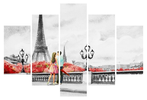 Tablou îndrăgostiții în Paris (150x105 cm)