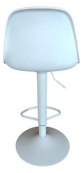Scaun bar Louser inaltime ajustabila alb cu perna baza metalica alba 44x46x114 cm