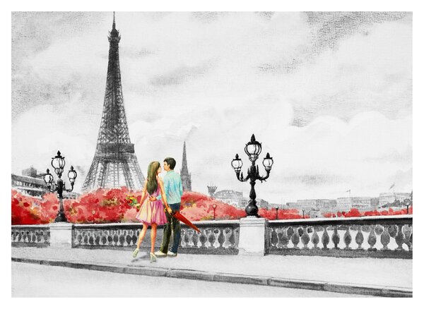Tablou îndrăgostiții în Paris (70x50 cm)