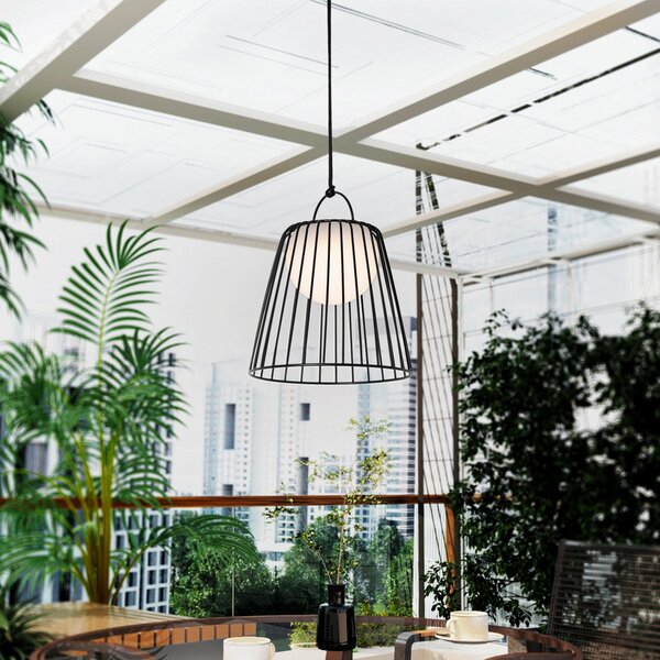 Lindby Lampa de exterior cu baterie și LED Levino, negru, metal, reglabil, Negru, Metal, Modern