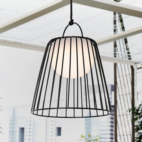 Lindby Lampa de exterior cu baterie și LED Levino, negru, metal, reglabil, Negru, Metal, Modern
