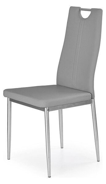 Scaun tapitat K202, gri/crom, piele ecologica/metal, 44X54X97 CM