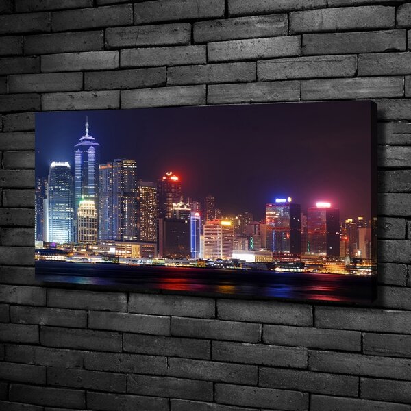 Print pe pânză Hong Kong pe timp de noapte