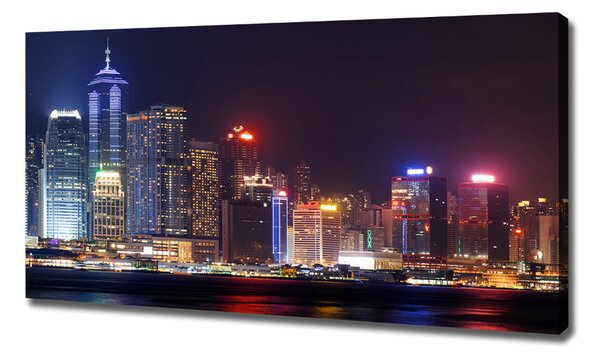 Print pe pânză Hong Kong pe timp de noapte