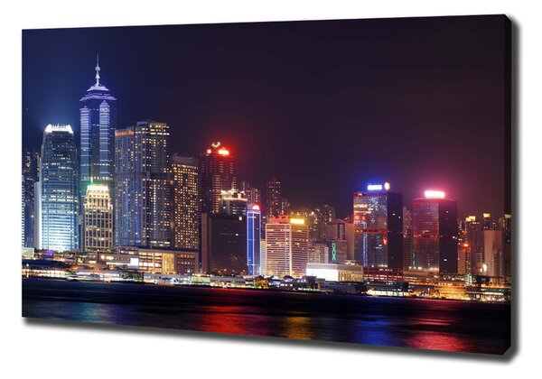 Print pe pânză Hong Kong pe timp de noapte