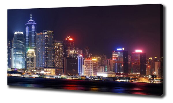 Print pe pânză Hong Kong pe timp de noapte