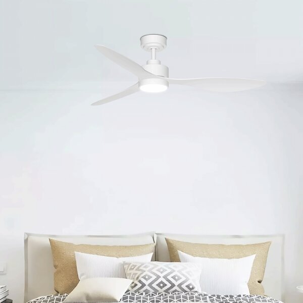 Ventilator LED dimabil de tavan Aigostar LED/20W/230V 2700-6500K 132 cm alb + telecomandă