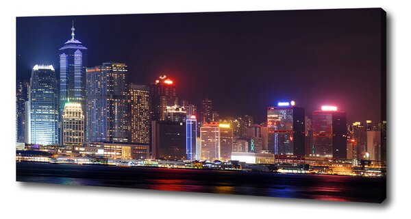 Print pe pânză Hong Kong pe timp de noapte