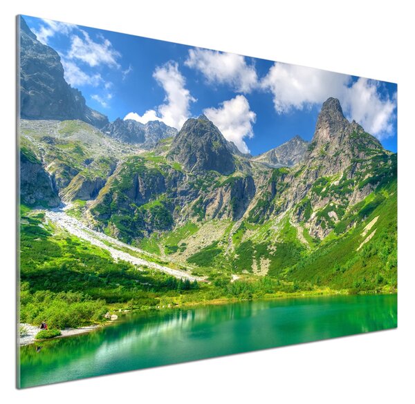 Sticlă bucătărie Lacul în munți