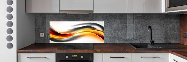 Panou sticla securizata bucatarie valuri abstracte