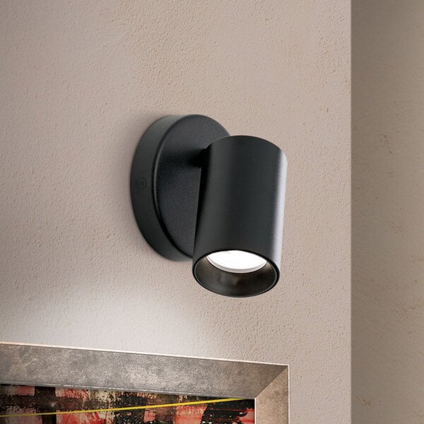 ORION Proiector Sean 1 bec, negru, reglabil, Negru, Camera de zi / sufragerie, Metal, Modern