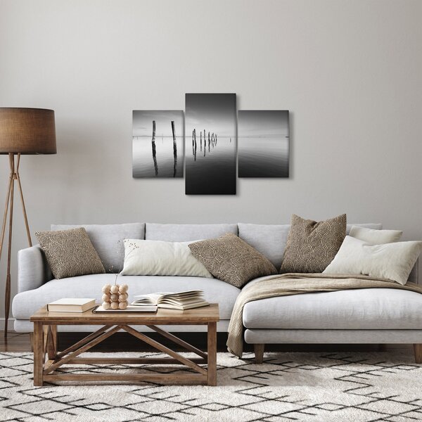 Tablou cu nivelul de lac alb negru (90x60 cm)