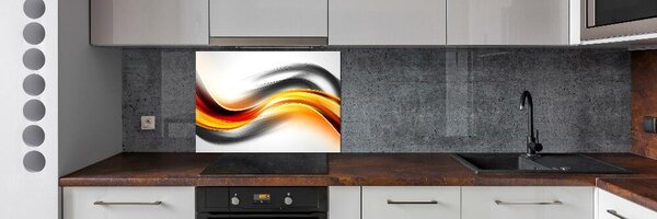 Panou sticla securizata bucatarie valuri abstracte
