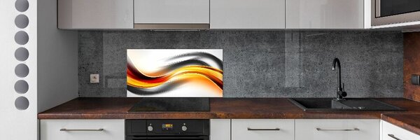Panou sticla securizata bucatarie valuri abstracte