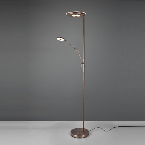 Trio Lighting Lampa LED de tavan Barrie cu lumină citit, alamă antică, reglabil, Bronz / Alamă Veche, Camera de zi / sufragerie, Metal, Modern, Lumină de lectură