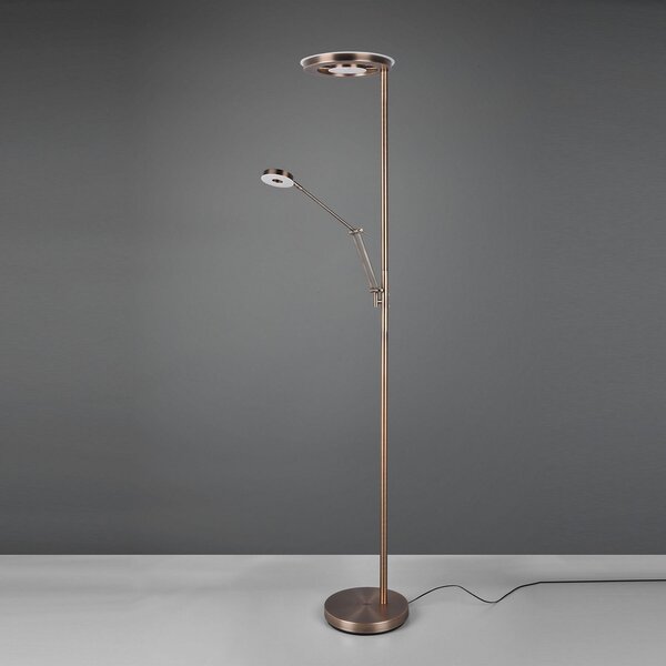 Trio Lighting Lampa LED de tavan Barrie cu lumină citit, alamă antică, reglabil, Bronz / Alamă Veche, Camera de zi / sufragerie, Metal, Modern, Lumină de lectură
