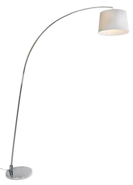 Aluminor Arc Is lampă arcuită cromată, Alb, Camera de zi / sufragerie, Țesătură / Textil