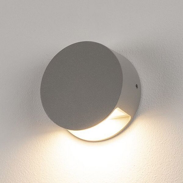 SLV Pema LED de perete, gri, Gri, Sticlă, Modern, Perete rotund