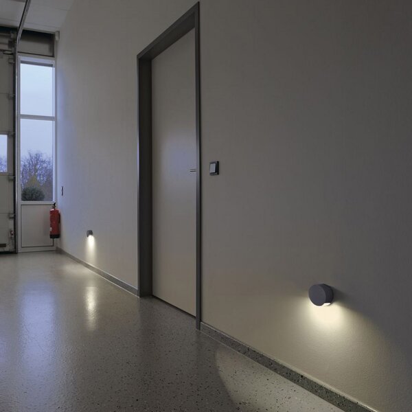SLV Pema LED de perete, gri, Gri, Sticlă, Modern, Perete rotund