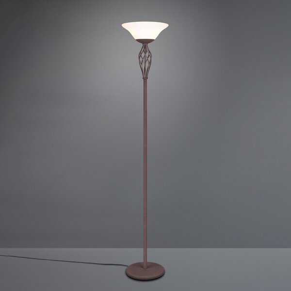 Trio Lighting Lampă podea Rustica cu întrerupător picior, rugin, Maro / Rugină, Camera de zi / sufragerie, Metal, Antichitate