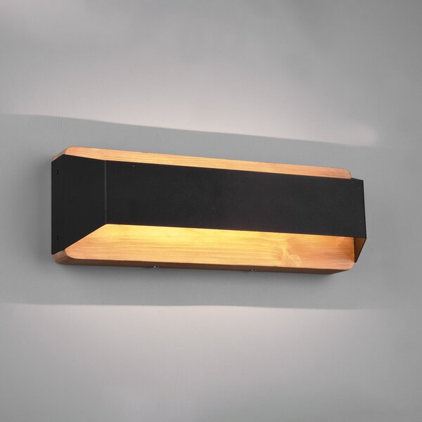 Trio Lighting Arino LED de perete, negru, lățime 35,2 cm, reglabil, Negru, Camera de zi / sufragerie, Metal, Modern