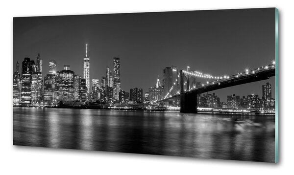Panou perete bucătărie Manhattan pe timp de noapte