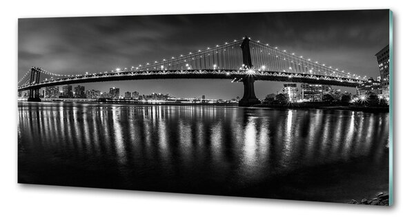 Sticlă printata bucătărie Manhattan pe timp de noapte