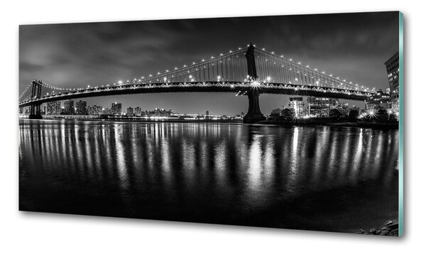 Sticlă printata bucătărie Manhattan pe timp de noapte