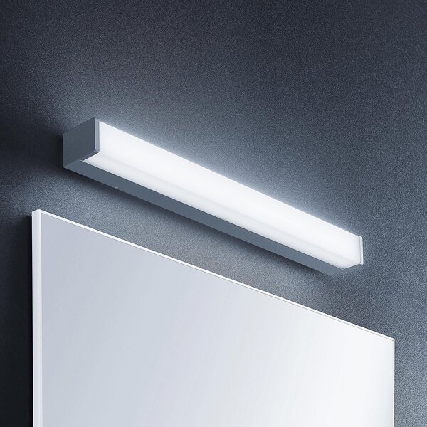 Lindby LED lampă de baie Klea, 60 cm, crom, metal, IP44, Metalic, Baie, Metal, Modern