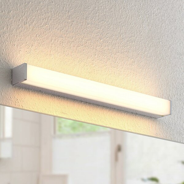 Lindby LED lampă de baie Klea, 60 cm, crom, metal, IP44, Metalic, Baie, Metal, Modern