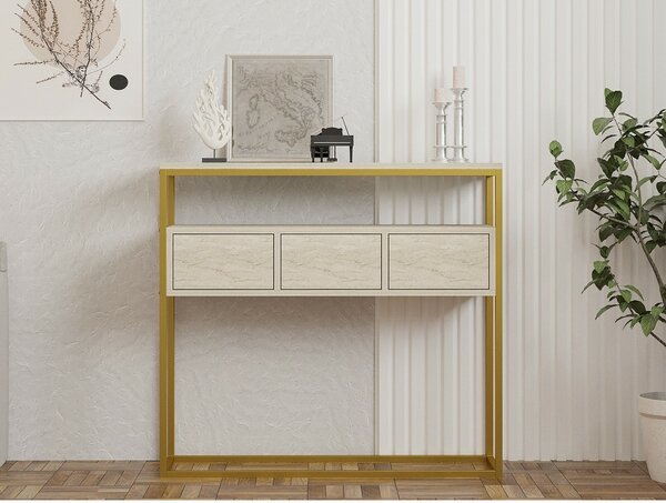 Măsuță Guarda Travertine and Gold