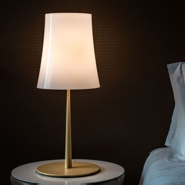 Foscarini Birdie Easy Grande lampă masă galb-nisip, Galben, Camera de zi / sufragerie, Metal, Design