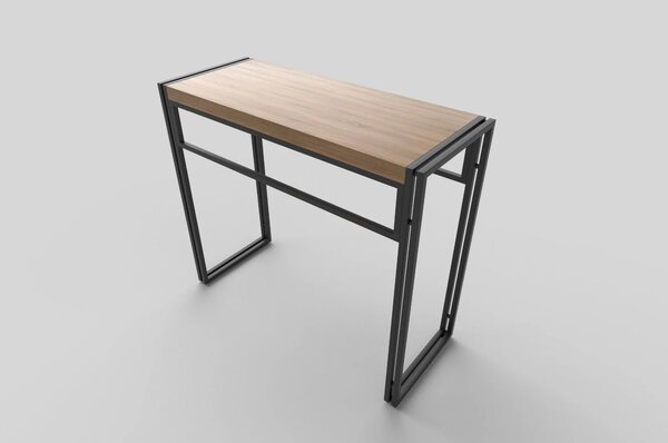 Consola BOLIVAR KN1, stejar auriu/negru, 90x35x76 cm