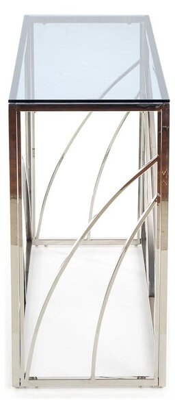 Consola KN5, negru fumuriu/crom, sticla securizata/otel, 120x40x78 cm