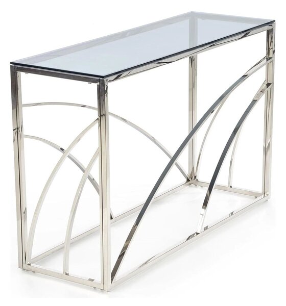 Consola KN5, negru fumuriu/crom, sticla securizata/otel, 120x40x78 cm