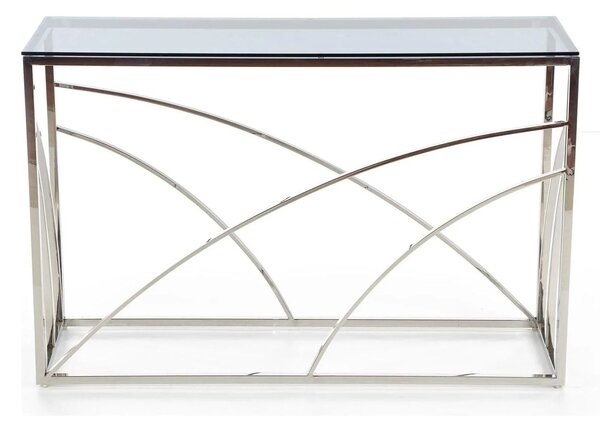 Consola KN5, negru fumuriu/crom, sticla securizata/otel, 120x40x78 cm