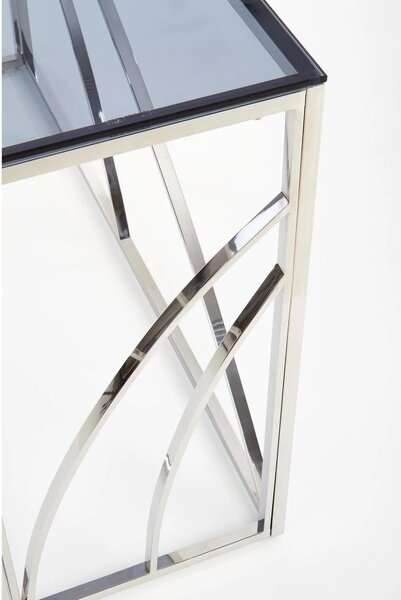 Consola KN5, negru fumuriu/crom, sticla securizata/otel, 120x40x78 cm