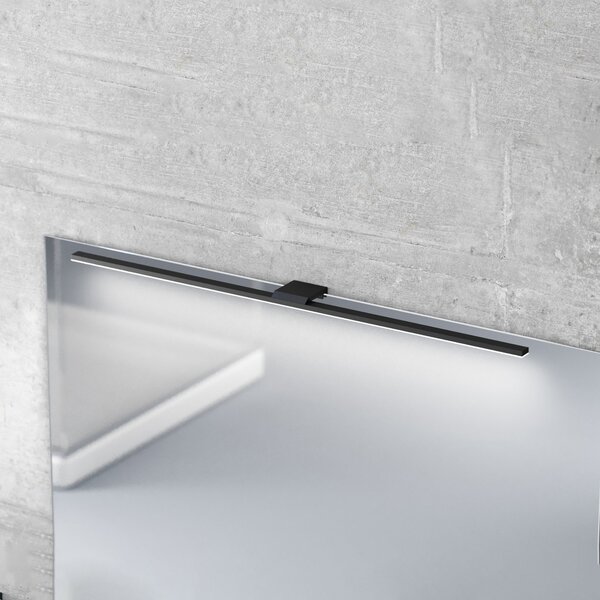 MCJ Lumina oglinzii LED Triga IP44 negru 80cm, 3.000K, Negru, Baie, Metal, Modern