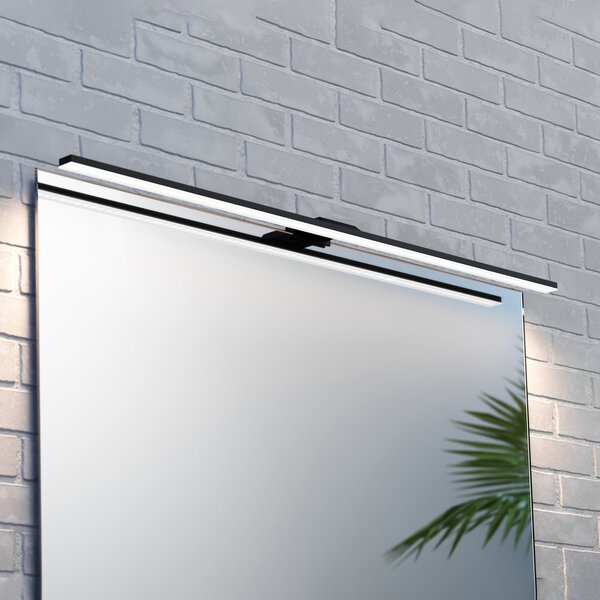 MCJ Lumina oglinzii LED Triga IP44 negru 80cm, 3.000K, Negru, Baie, Metal, Modern
