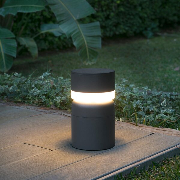 FARO BARCELONA Lampă LED cu postament Sete, gri închis, Negru, Metal, Modern