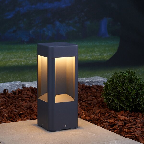 Lucande lampă cu soclu Annika, antracit, metal, 30 cm, Negru, Metal, Modern
