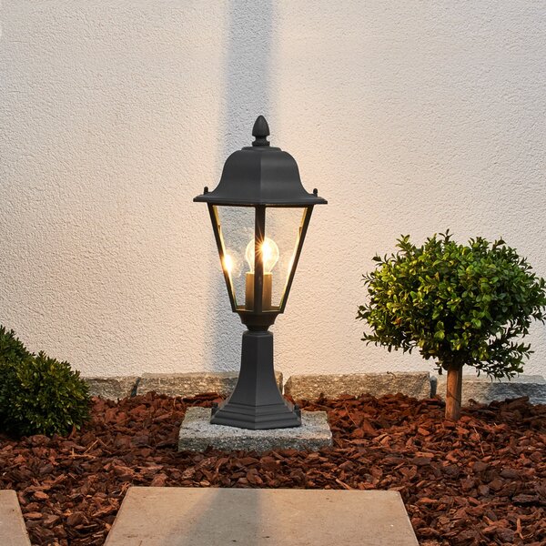 Lindby Edana lampă cu soclu, 52 cm, antracit, E27, IP44, reglabil, Negru, Metal, Modern