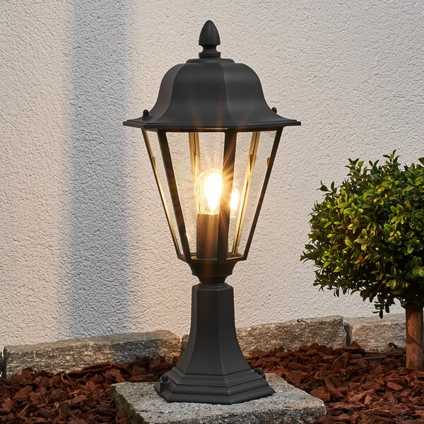 Lindby Edana lampă cu soclu, 52 cm, antracit, E27, IP44, reglabil, Negru, Metal, Modern