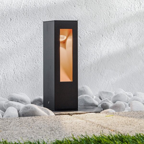 Lucande Lampă cu soclu Jenke LED din aluminiu, Negru, Metal, Modern