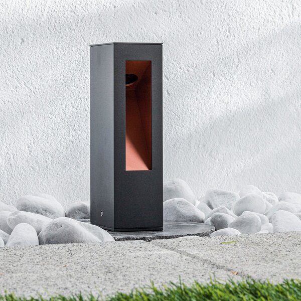Lucande Lampă cu soclu Jenke LED din aluminiu, Negru, Metal, Modern
