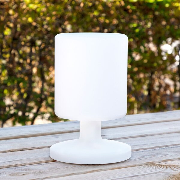 Smartwares Lampă de masă Ben LED pentru interior și exterior, baterie reîncărcabilă, Alb, Plastic, Modern