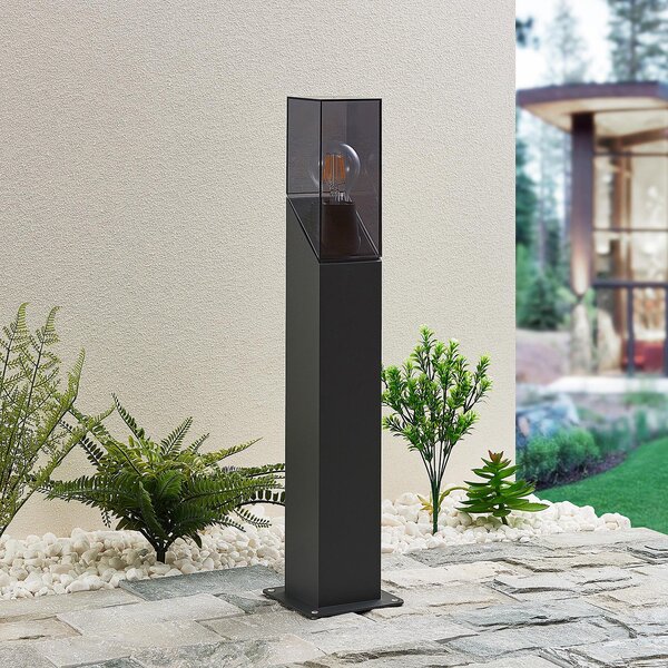 Lucande Fiola lampă cu soclu, 60 cm, antracit, IP54, reglabil, Negru, Metal, Modern