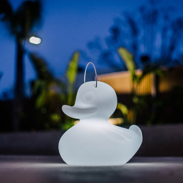 Goodnight Light Lampa LED de design DUCK-DUCK XL pentru exterior, în culoarea albă, reglabil, Alb, Plastic, Design