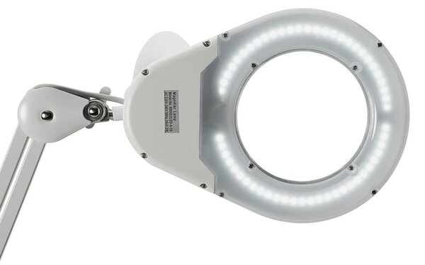 Maul MAULviso Lampă cu lupă LED, alb, 48 cm, metal, Alb, Studiu / Birou, Plastic, Modern